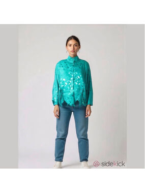 Impromptu 1980s Blouse, L, Teal, vintage